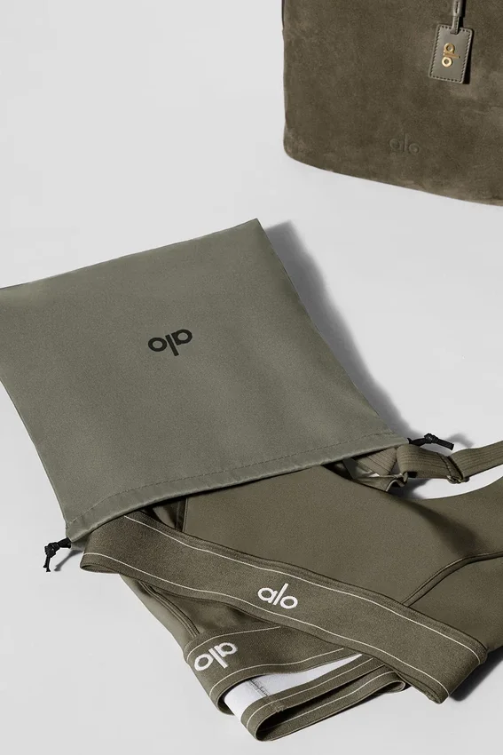Borsa a secchiello Alo Balance - Camoscio color olivo