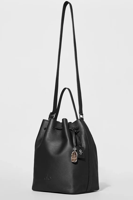 Borsa a secchiello Alo Balance - Pelle nera