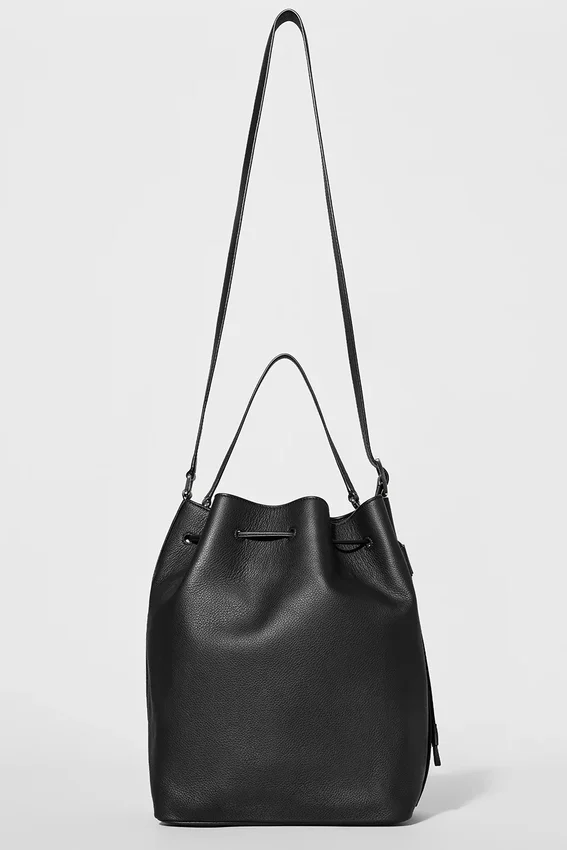 Borsa a secchiello Alo Balance - Pelle nera