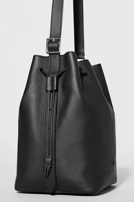 Borsa a secchiello Alo Balance - Pelle nera