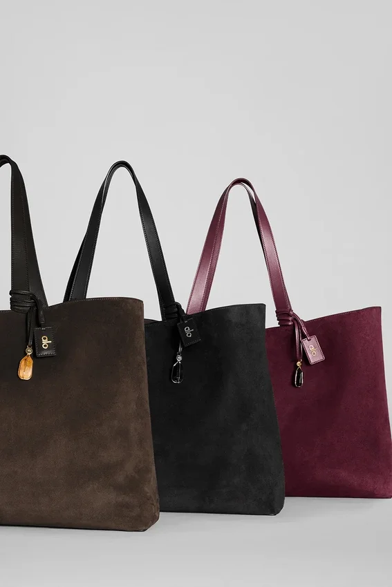 Borsa tote Alo Tranquility - Pelle scamosciata bordeaux