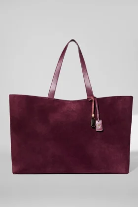 Borsa tote Alo Tranquility – Pelle scamosciata bordeaux