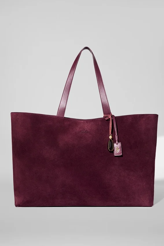 Borsa tote Alo Tranquility - Pelle scamosciata bordeaux