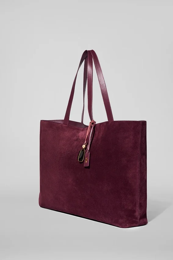 Borsa tote Alo Tranquility - Pelle scamosciata bordeaux