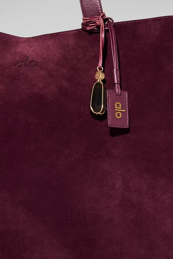 Borsa tote Alo Tranquility - Pelle scamosciata bordeaux