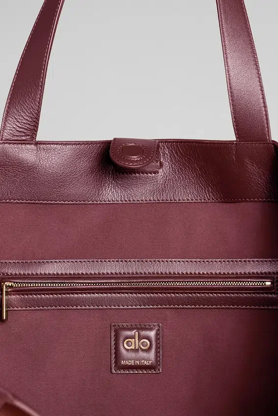 Borsa tote Alo Tranquility - Pelle scamosciata bordeaux