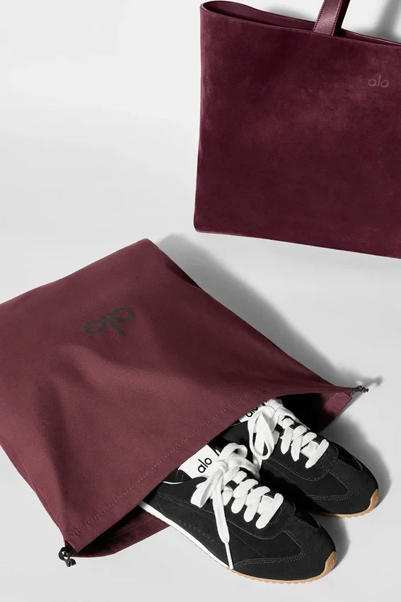 Borsa tote Alo Tranquility - Pelle scamosciata bordeaux