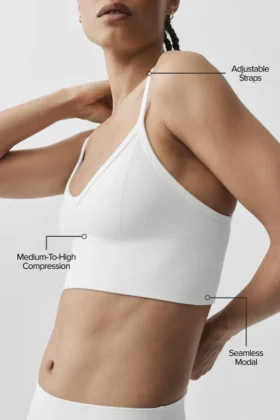 Bralette Delight in modal senza cuciture a coste – Bianco