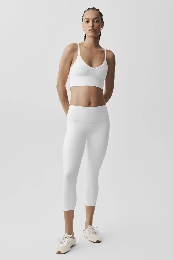Bralette Delight in modal senza cuciture a coste - Bianco