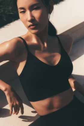 Bralette senza cuciture in modal a coste Delight - Nero