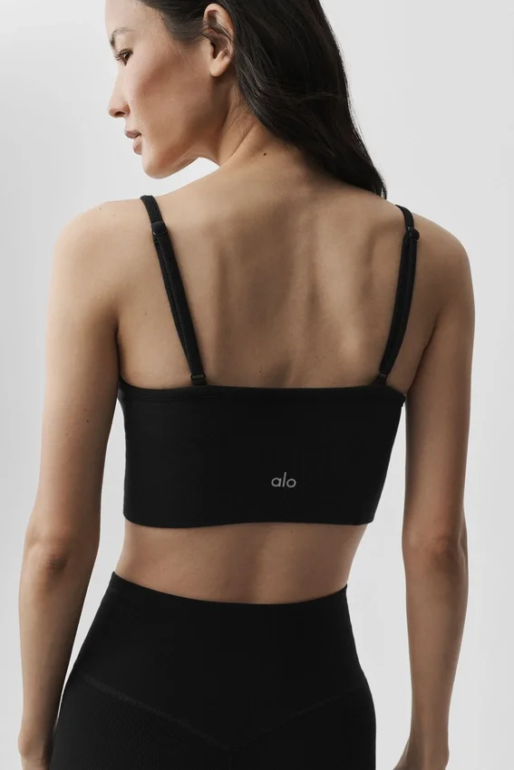 Bralette senza cuciture in modal a coste Delight - Nero