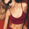 Bralette senza cuciture in modal a coste Delight - Rosso Summer Romance