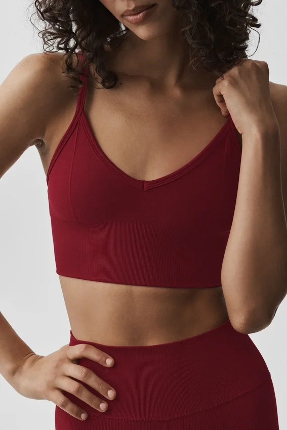 Bralette senza cuciture in modal a coste Delight - Rosso Summer Romance
