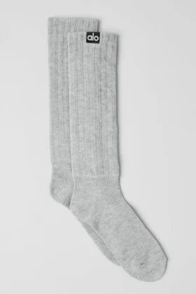 Calze arricciate unisex — Grigio melange sportivo