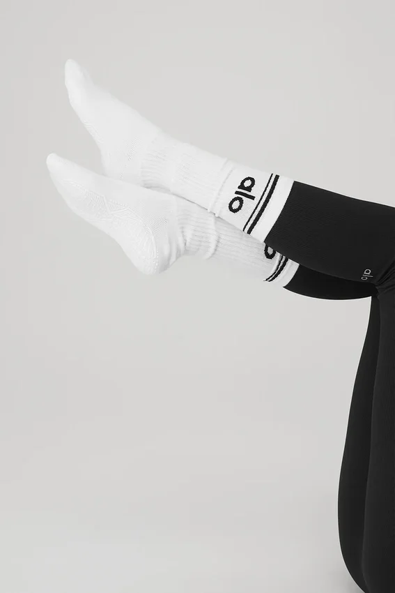 Calze da barre da donna Throwback - Bianco/Nero