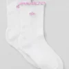 Calze da donna con bordo a foglia di lattuga - Bianco/Rosa Cuore Caramella