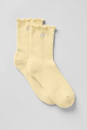 Calze da donna con bordo a foglia di lattuga - Warm Butter
