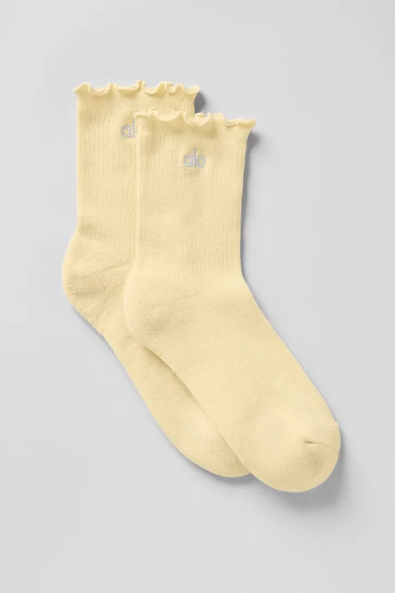 Calze da donna con bordo a foglia di lattuga - Warm Butter