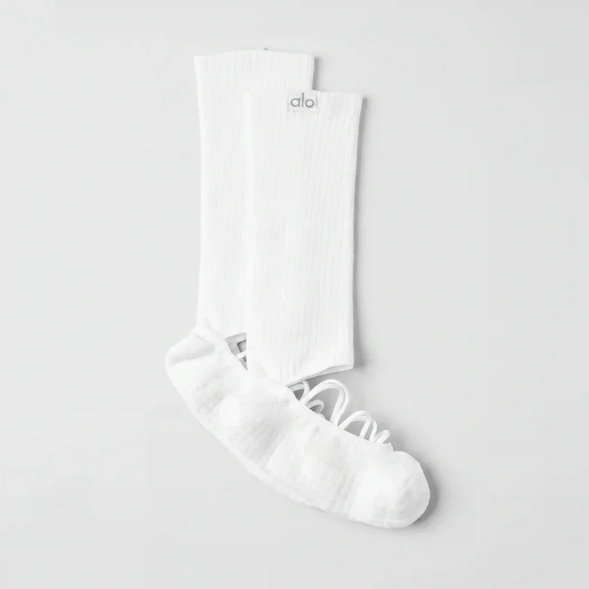 Calze da donna con cinturini Siren Grip - Bianco