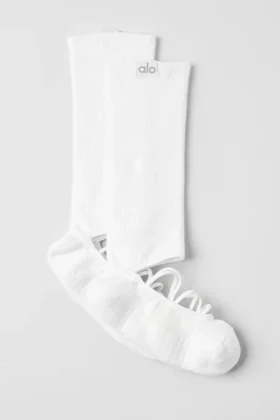 Calze da donna con cinturini Siren Grip - Bianco