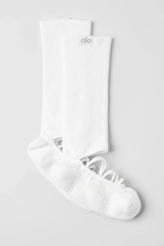 Calze da donna con cinturini Siren Grip - Bianco