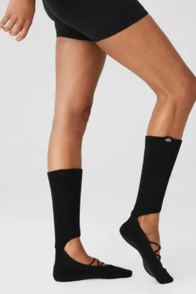 Calze da donna con cinturini Siren Grip – Nero