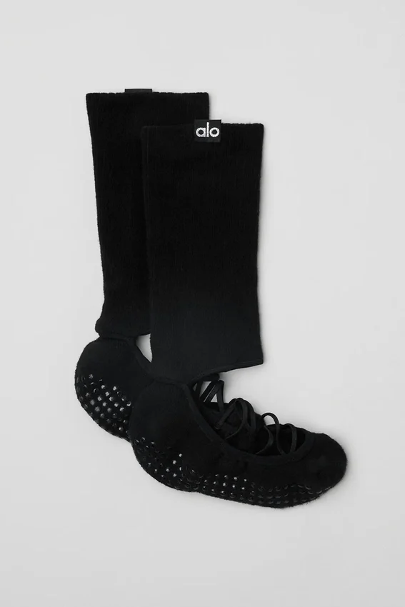 Calze da donna con cinturini Siren Grip - Nero
