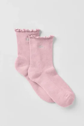 Calze da donna Lettuce Edge - Rosa vintage