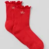 Calze da donna Lettuce Edge - Rosso brillante