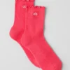 Calze da donna Lettuce Edge - Rosso caramella