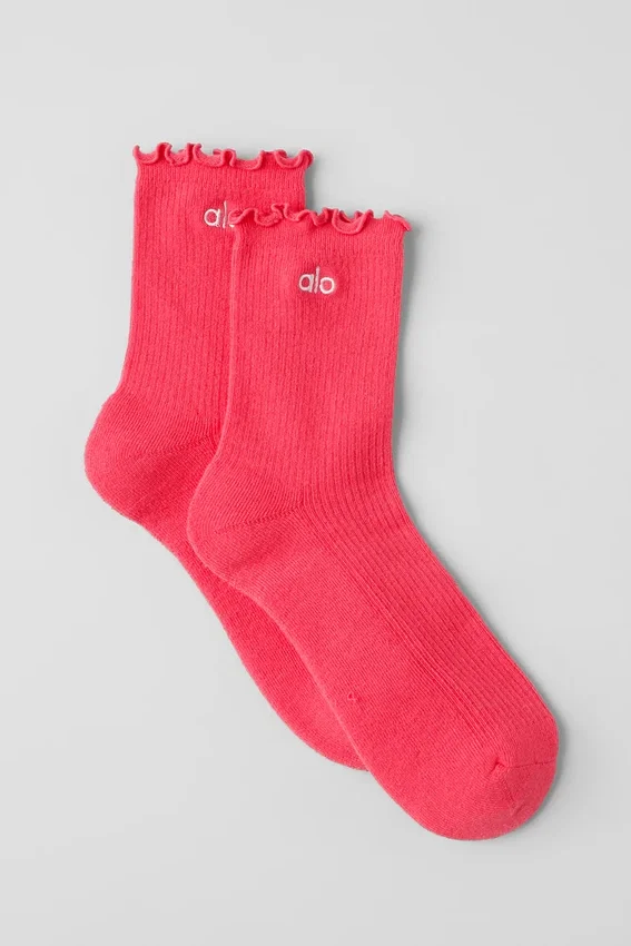 Calze da donna Lettuce Edge - Rosso caramella