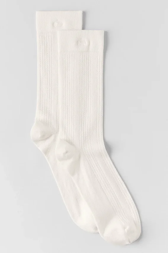 Calze in maglia di cashmere - Avorio
