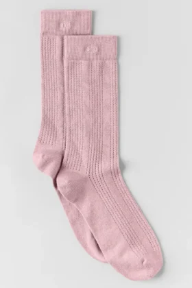 Calze in maglia di cashmere - Rosa vintage