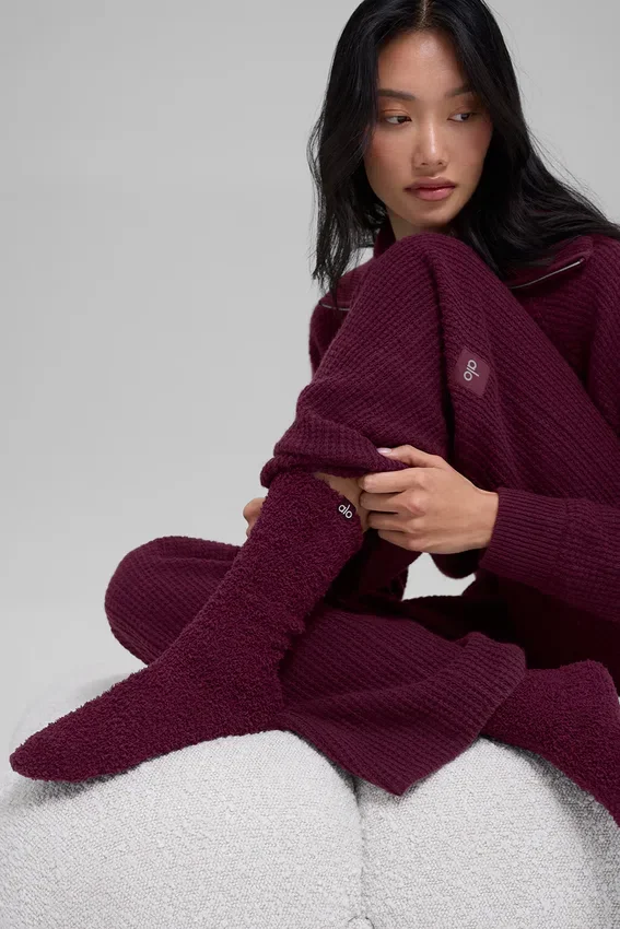 Calze Plush Lush da donna - Borgogna