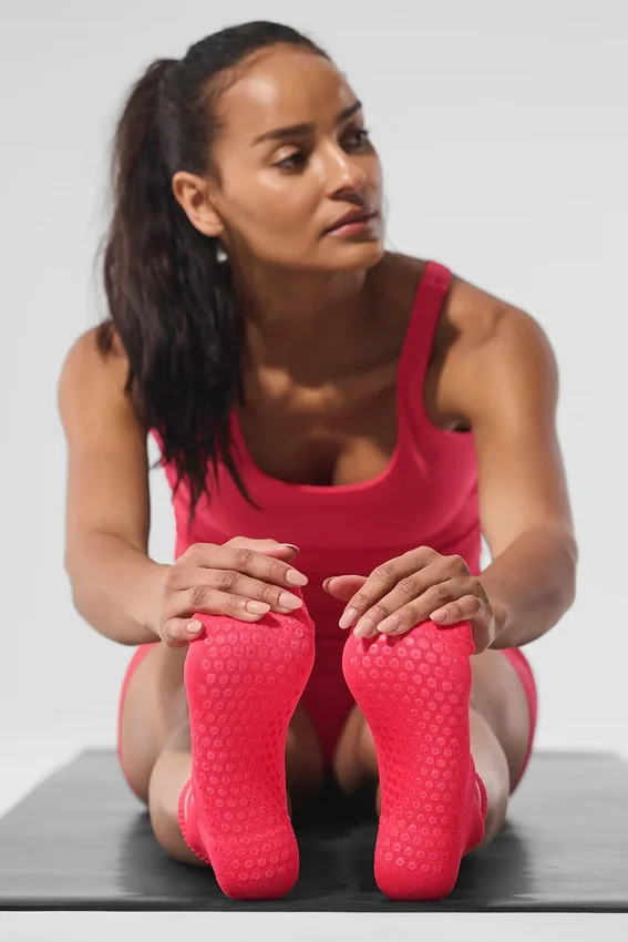 Calze Pulse Grip da donna - Rosso caramella
