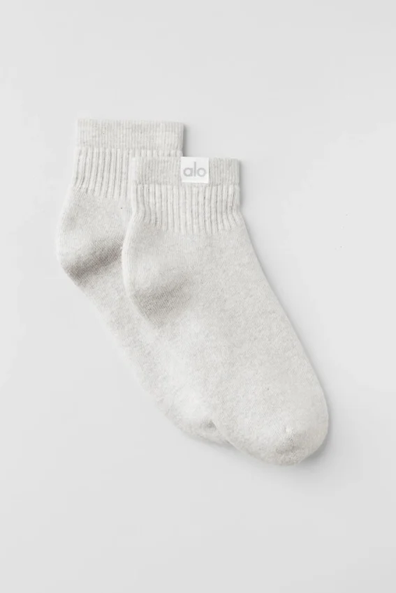 Calze Quarter Crew Street - Bianco melange