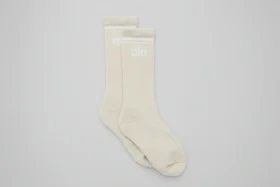 Calze retrò unisex - Beige/Bianco