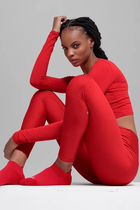 Calze sportive unisex con linguetta - Rosso brillante