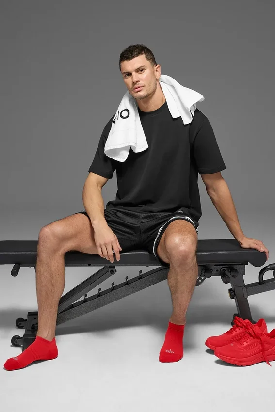 Calze sportive unisex con linguetta - Rosso brillante