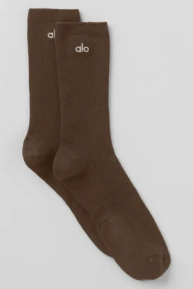 Calze unisex a gamba corta, dal design sobrio - Colore espresso