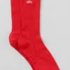 Calze unisex a gamba corta, dal design sobrio - Rosso brillante