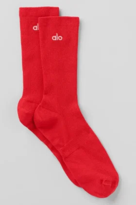 Calze unisex a gamba corta, dal design sobrio - Rosso brillante