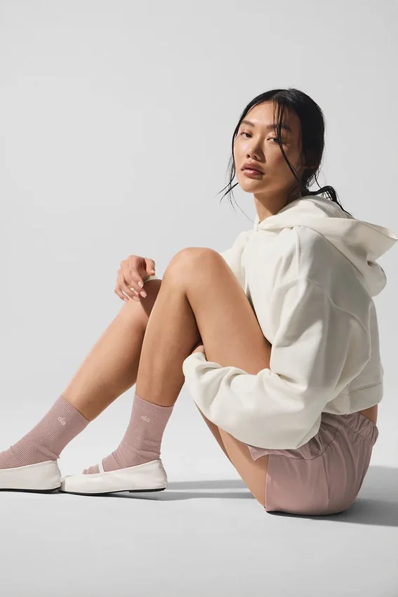 Calze unisex a gamba corta dal design sobrio - Taupe