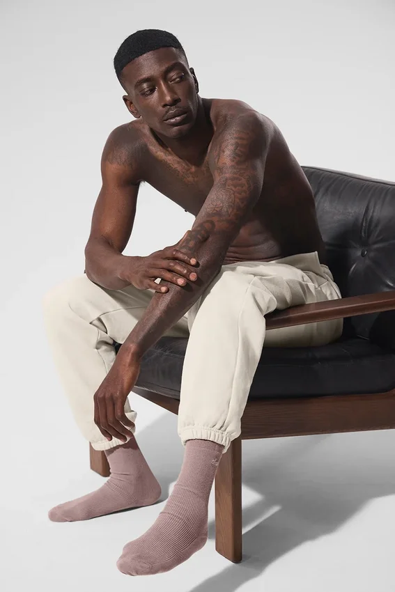 Calze unisex a gamba corta dal design sobrio - Taupe