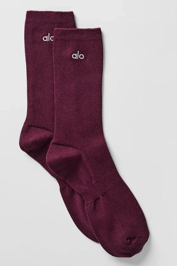 Calze unisex a gamba corta dal look sobrio - Borgogna