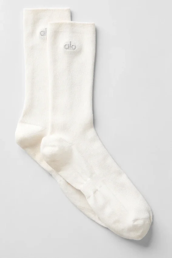 Calze unisex a gamba corta e dal design sobrio - Avorio