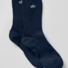 Calze unisex a gamba corta e dal design sobrio - Blu navy