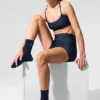 Calze unisex a gamba corta e dal design sobrio - Blu navy