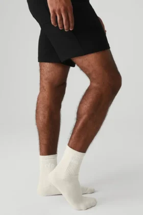 Calze unisex a gamba corta in stile retrò – Beige/Bianco