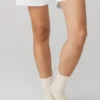 Calze unisex a gamba corta in stile retrò - Beige/Bianco